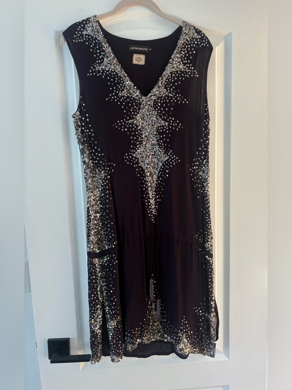 Antik Batik dark purple Sleeveless V-Neck Embellished Tunic